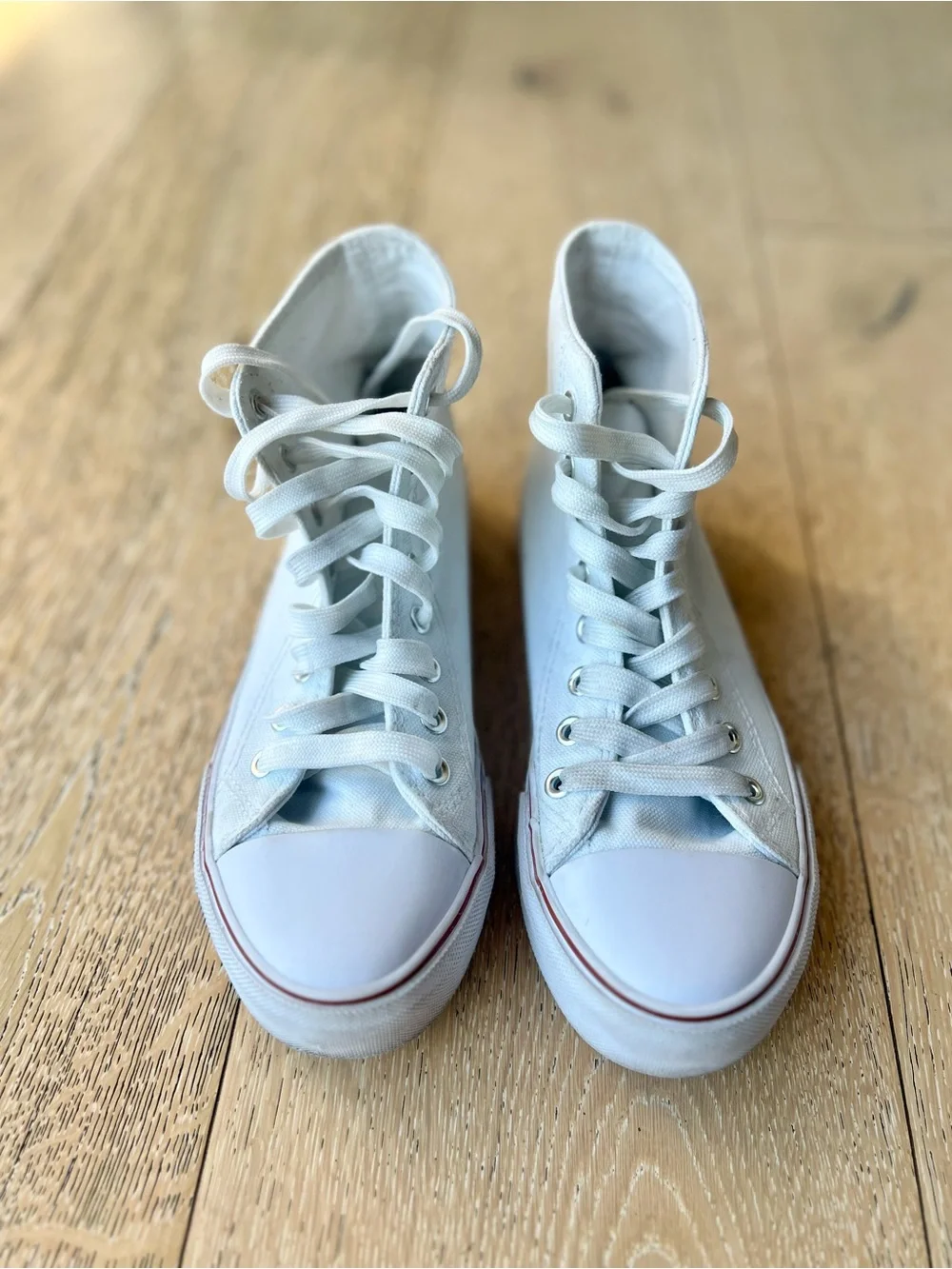 High-Top Canvas Sneakers - White